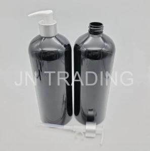 High Quality Custom 1L Lotion Pump Bottle Pet Palstic Black Color Shampoo Bottle