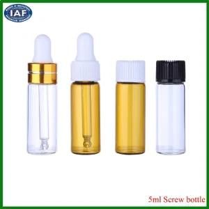 Small Amber Glass Bottle 1ml 2ml 3ml 5ml Tubular Glass Liquor Bottle with Screw Cap