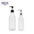 Popular Round Transparent Pet Plastic Cosmetic Skincare Packaging Shampoo Bottle Body Lotion Bottles with Pump