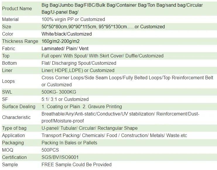 1 Ton Jumbo Bag Big Bag 1000kg Sf 5: 1 21898 Tested Skip Big Bag Waste Skip Bag