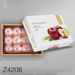 2408 Cmyk Printing Corrugated Apple Fruit Packaging Boxes with Window Free Sample Cardboard Corrugated Apple Packing Box Paper Fruit Box