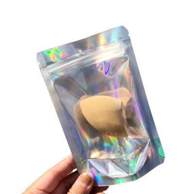 Resealable Hologram Packaging Foil Holographic Flat Pouch Smell Proof Mylar Bag with Zipper for Party Favor