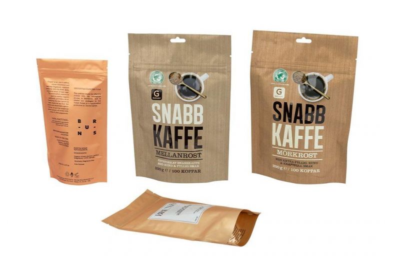 Kraft Paper/ Aluminum Foil Side/ Bottom Gusset Coffee Bean Zipper Packing Bag with Valve