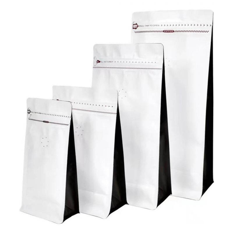 Flat Bottom Stand up Pouch Aluminum Foil Zip Lock Coffee Bag/ Matt Laminated Upright Food Plastic Bag