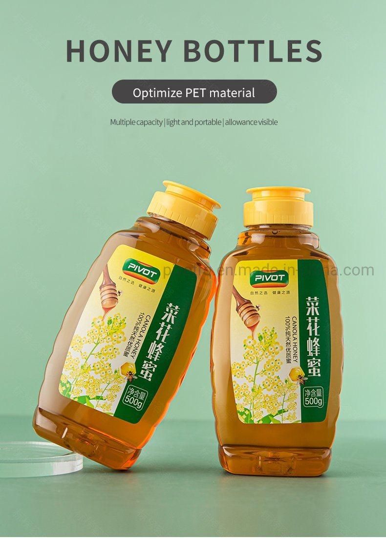 500g Pet Plastic Squeeze Honey Bottle for Packing Honey Syrup