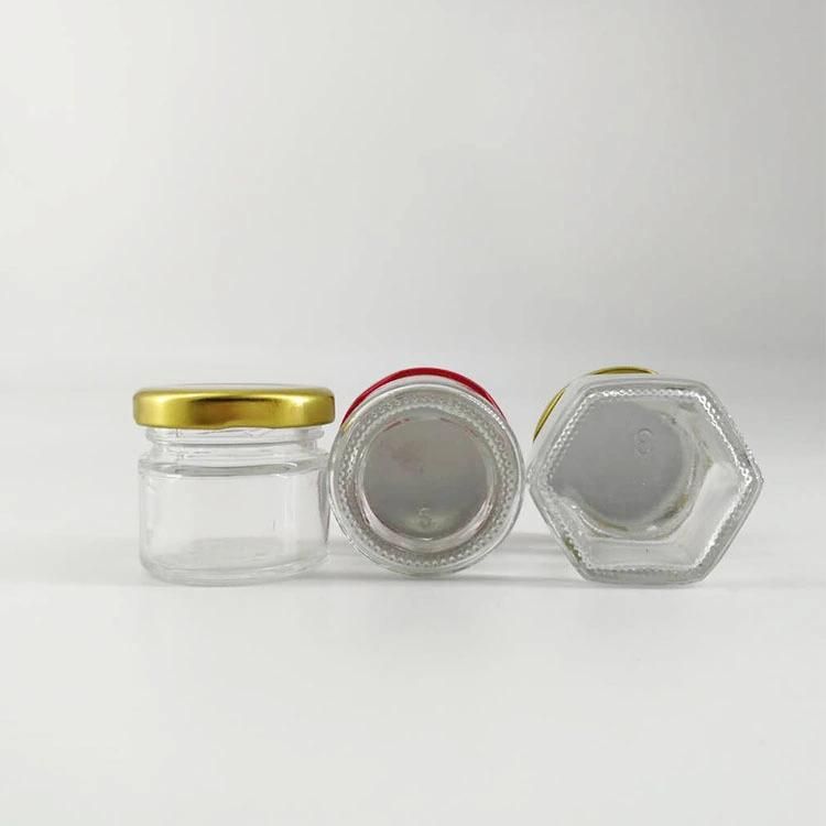 Kitchen Spices Glass Jars 30ml 45ml Round Hexagon Glass Jam Honey Jar for Wedding Favor