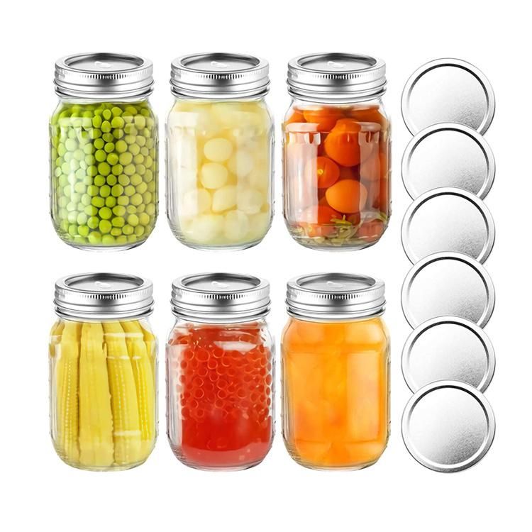 16 Oz 32 Oz Empty Wide Mouth Food Storage Canning Mason Jars with Metal Lid