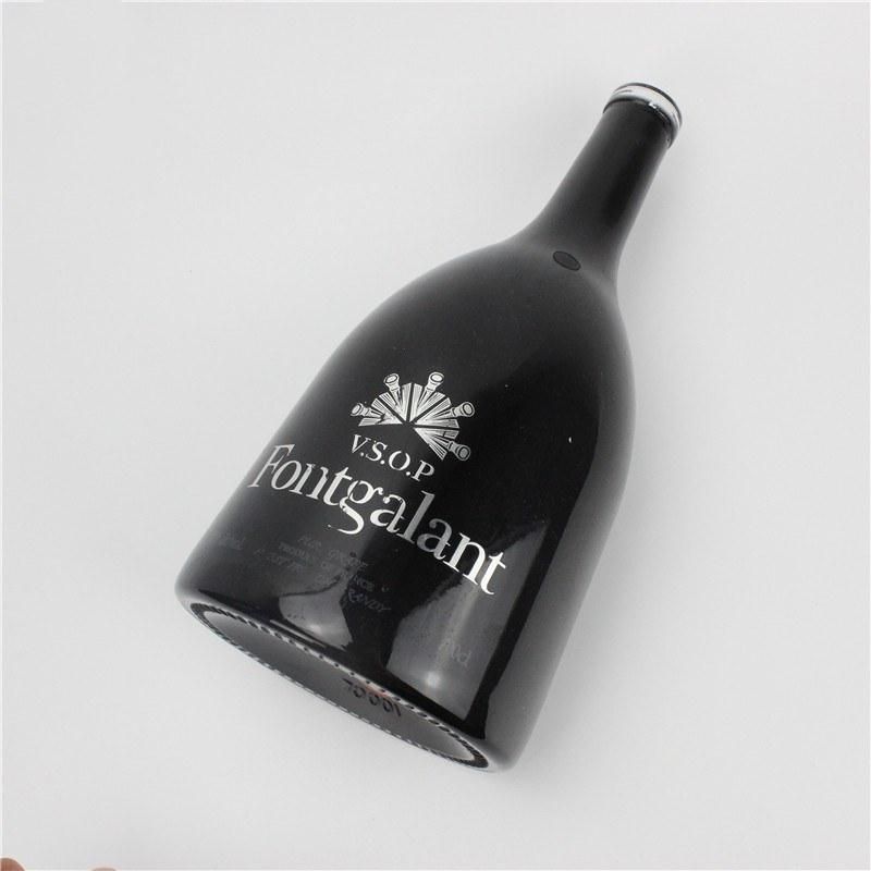 Customized 1000ml 750ml 500ml Black Empty Whisky Glass Liquor Spirit Vodka Bottle