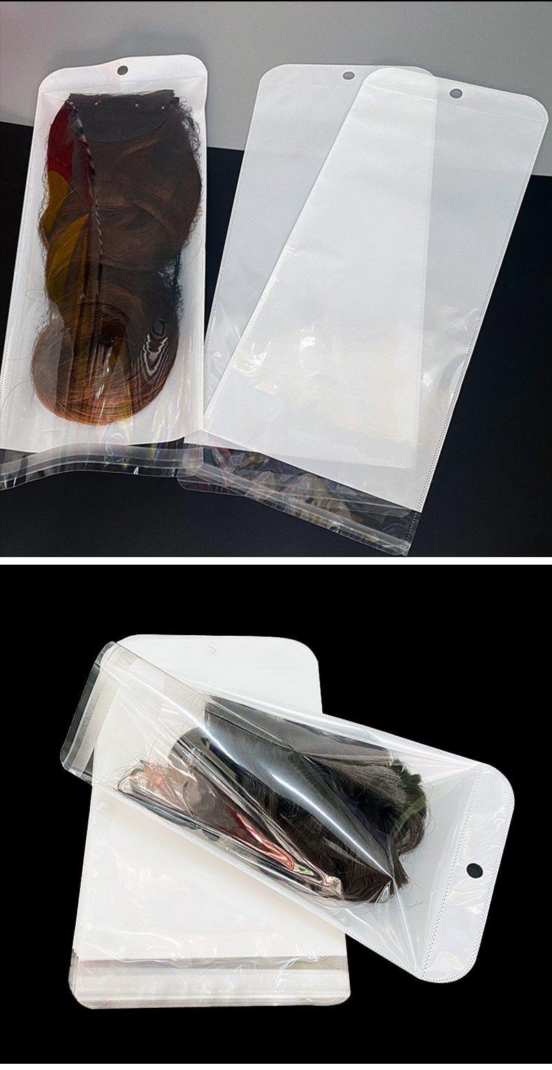 Wig Bag White Pearl Plastic Bag Double-Sided Transparent Self-Adhesive Pouch