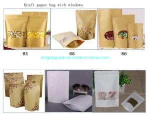 Eight Side Seal Stand up Kraft Paper Bag, Flat Kraft Paper Bag with Window
