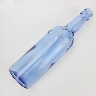 China Manufacturer Custom Blue Glass Bottle Liquor Vodka Glass Bottle