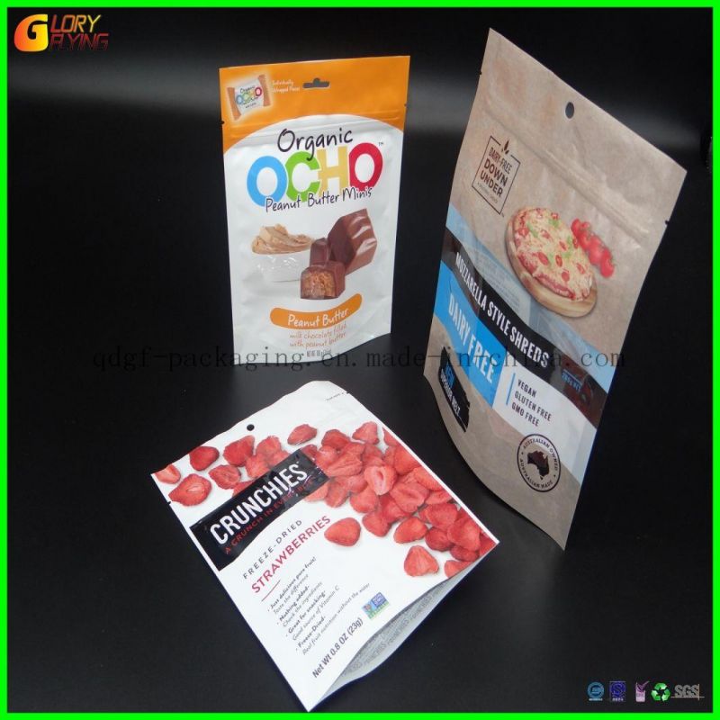 Freeze Dried Plastic Food Strawberry Fruits Candy Coffee&Tea Snack Packaging Stand up Frozen Bag