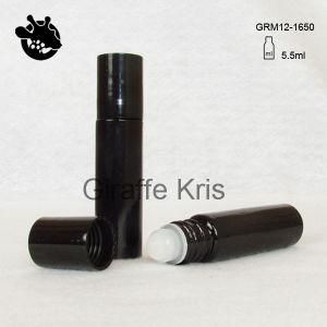 5.5ml Black Glass Roll on Bottles with Plastic Cap