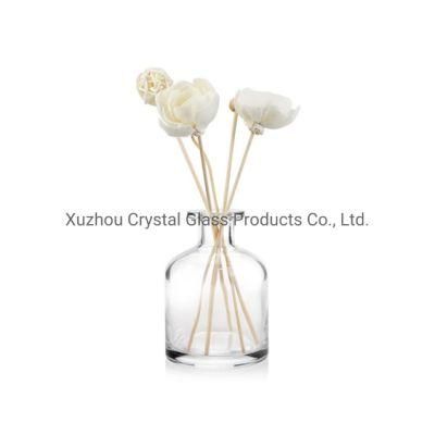 Hot Sale Decorative Black Matte Round Reed Glass Diffuser Bottle 250ml