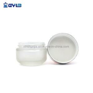 Cosmetic Packaging Frosted Glass Bottle with Silver-White Aluminum Cap China Manufacturer