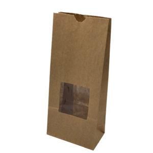 Wholesale Bakery Bread Sandwich Food Packing Disposable Kraft Paper Bags with Custom Logo Print