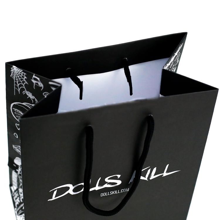 Black Color Coated Custom Logo Kraft Paper Paper Tote Bag