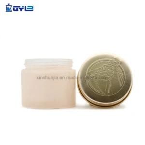 High Quality Pink Glass Cosmetic Cream Jar with Gold Aluminum Cap