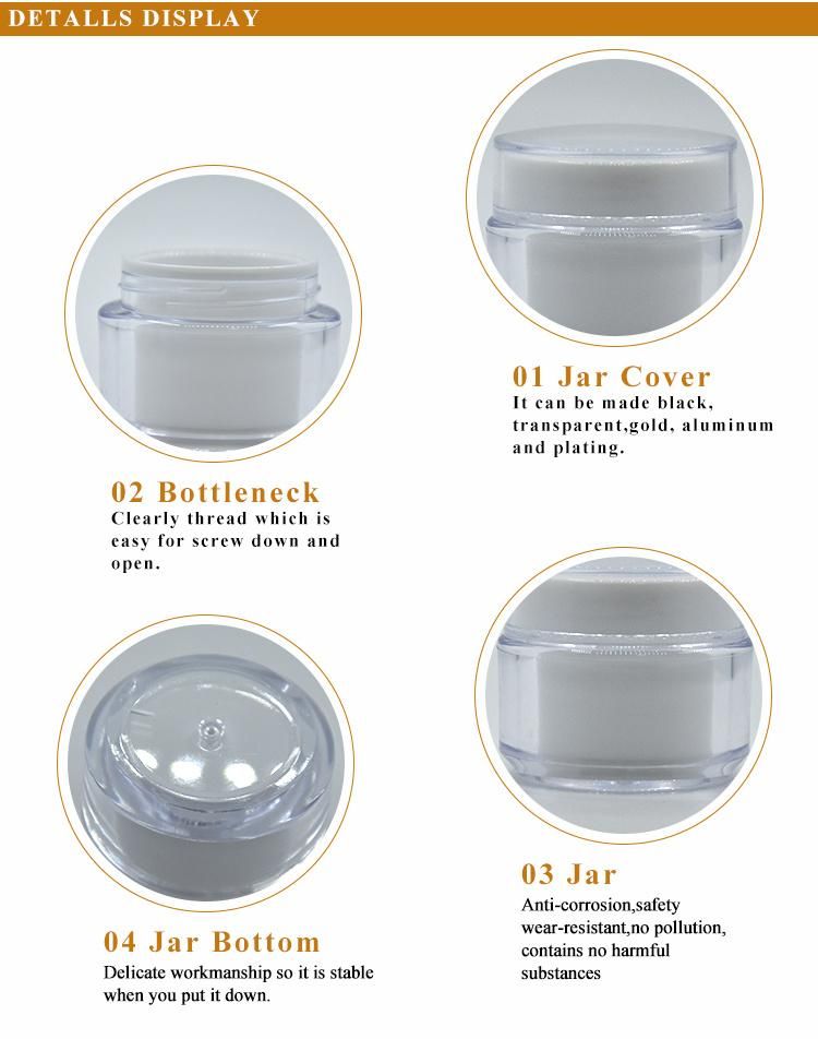 30g 50g Diamond Round Empty Clear Plastic Jar