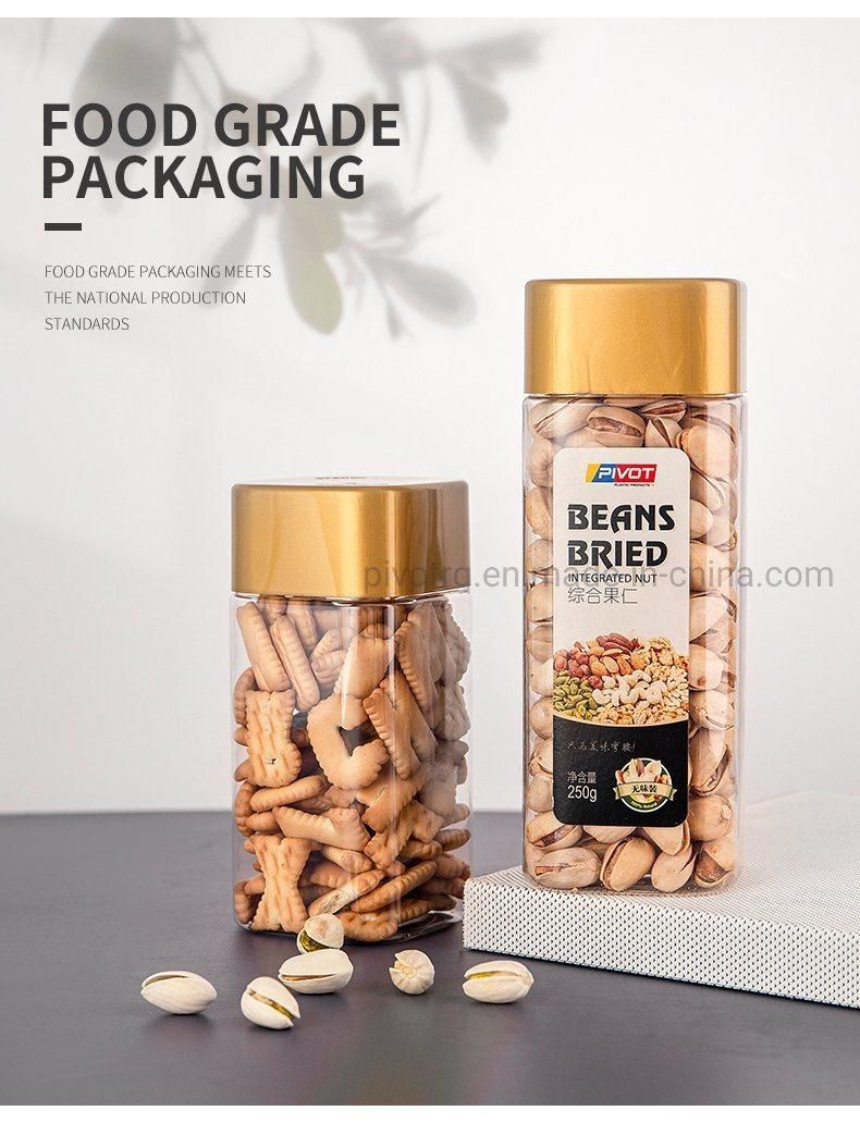 468ml Square Pet Plastic Food Bottles with Caps for Nuts Foods Snacks Packing