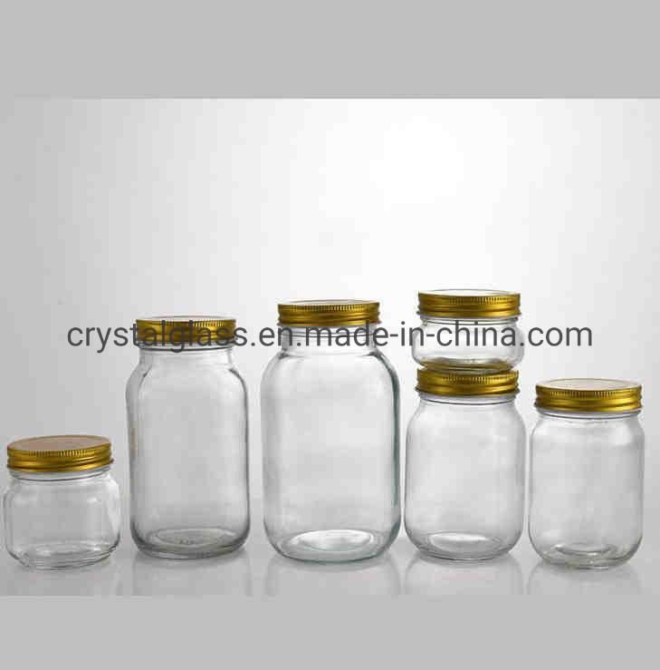 150ml 300ml 500ml 1000ml 16oz 32oz Regular Mouth Glass Mason Jar with Lid