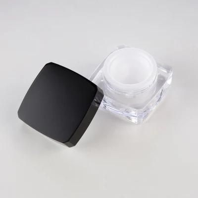 10g Square Acrylic Jar Double Wall Clear Jar Cosmetic Packaging