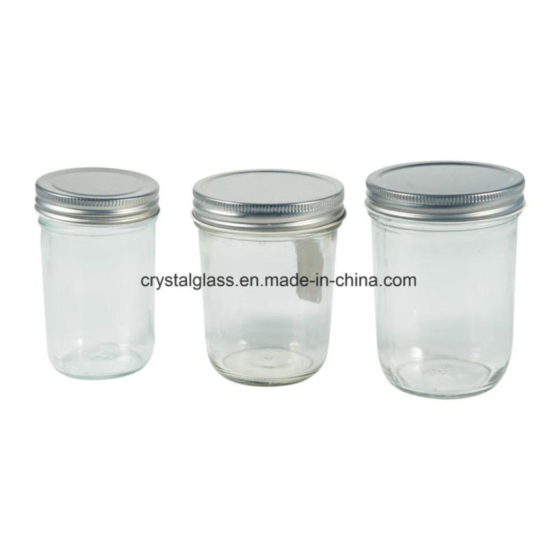 240ml/8oz Capacity Round Jam Jars Glass Storage Honey Pickles Chutneys Marmalade with Screw Gold Lid