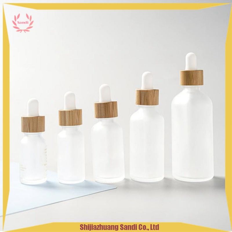 Stock 30ml White Green Clear Cosmetic Empty Dropper Bottle