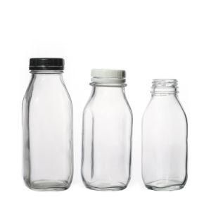 Glass Bottle Manufacturer Wholesale Empty Customize Clear Square 500ml Glass Milk Bottle for Sale