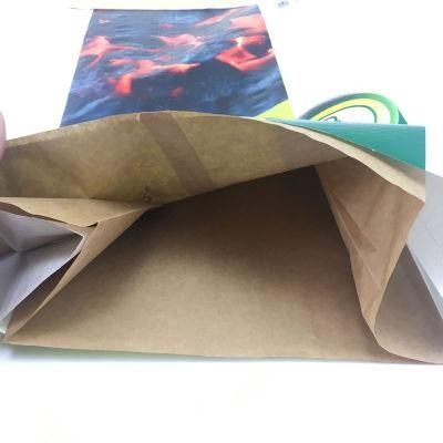 Open Mouth 10kg 20kg Kraft Paper Laminated PP Woven Charcoal Packaging Bag Water Proof Paper Bag