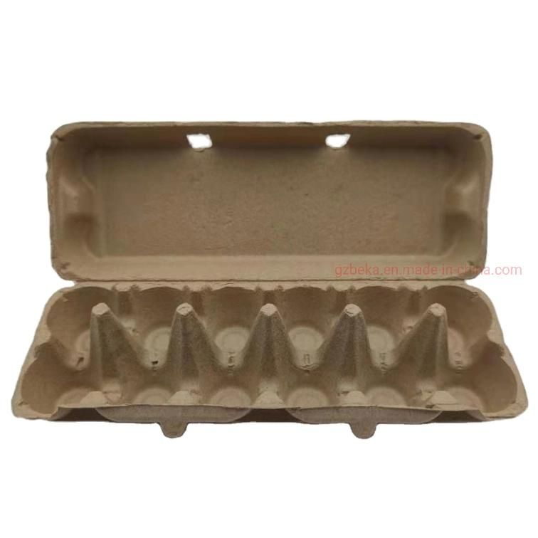 Wholesale Biodegradable Pulp Egg Tray with 12 Holes Brown Corrugated 1 Dozen Pulp Egg Carton