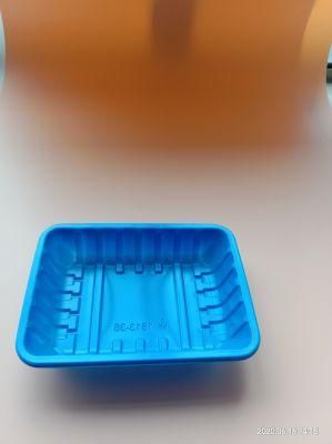 disposable supermarket fresh tray wood grain plastic packaging tray for vegetables fruits and seafood take away