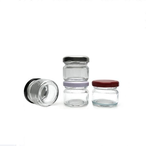 1 Oz 30ml Small Glass Jar with Blck Lid for Weeding Favor