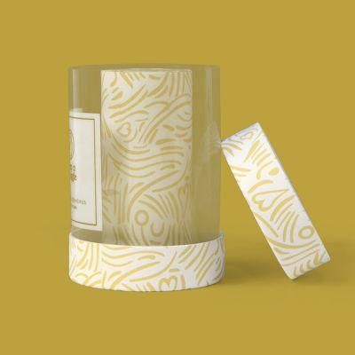 Firstsail Custom Logo Luxury Silk Hair Scrunchie Packaging Headwear Head Band Gift Paper Tube Box with Clear PVC Window