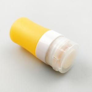 Small Cyliner-Shaped Portable FDA/LFGB Food Grade Silicone Travel Bottles, Orange