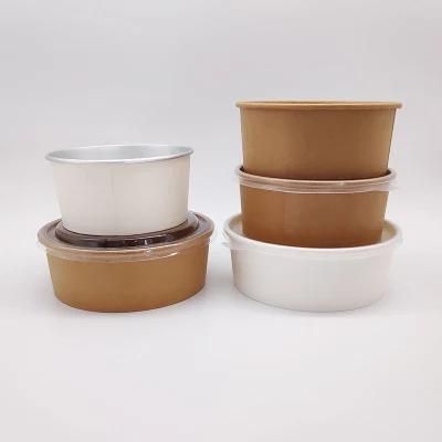 Degradable Eco-Friendly Take out Paper Food Salad Bowl with Lid 1500ml