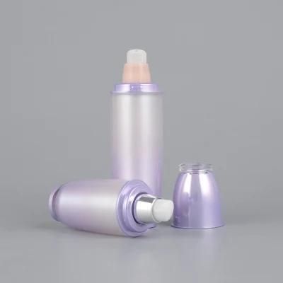 Cosmetic 30ml 50ml Airless Plastic Silver Lotion Pump Bottle