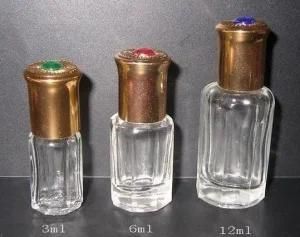 3ml, 6ml, 12ml Clear Empty Perfume Roll on Bottles with Gold Cap