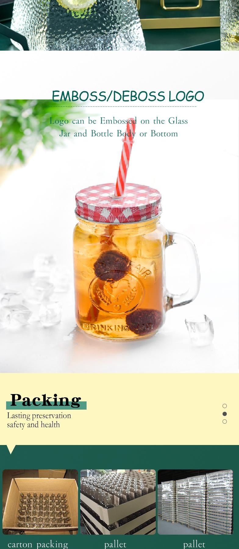 270ml Round Glass Container Glass Milk Bottle with Lid