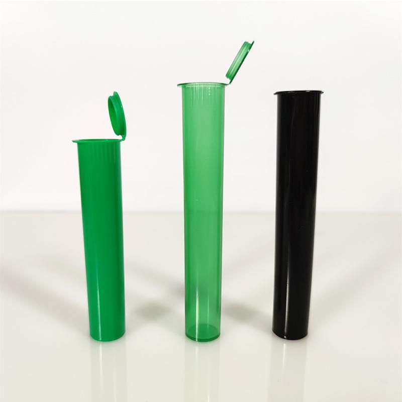 Custom Black Empty PP Plastic Packaging Cigar Child Resistant Smell Proof Pop Top Tube Holder Tubes