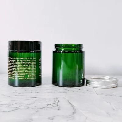 Unique Luxury 100g 100ml Straight Sided Green Candle Glass Jar for Candle Making Cosmetic Cream