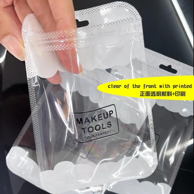 Makeup Tools Transparent White Plastic Packaging Pouch Zipper Bags