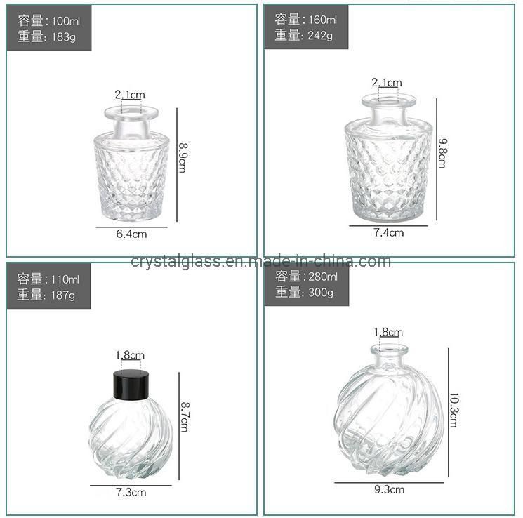 Round Diffuser Glass Aromatherapy Bottle 50ml 100ml