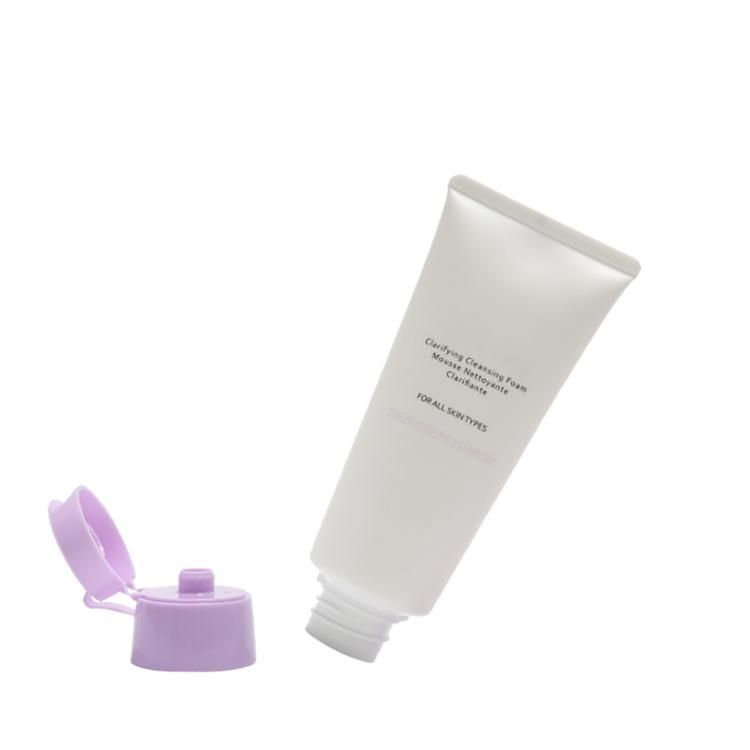 Empty White Frosted PE 100ml Plastic Soft Tube Hand Cream Facial Cleanser Tube with Filp Top Cap Cosmetic Packaging