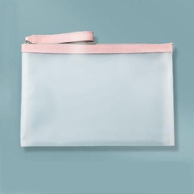 Half Transparent Small Zipper Pouch, Zipper File Bags, Plastic Document Bags Zip Wallet Folders