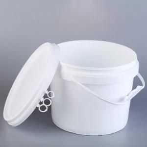 OEM Manufacture 10L White Round Plastic Container Bucket with Handle and Lid