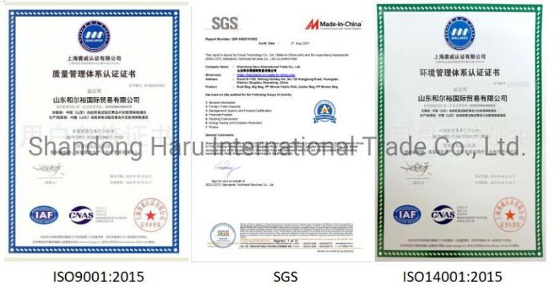 SGS Certificated PP Woven Bag 25kg 50kg Laminated Coated Fabric Packing Bag Sand Salt OEM Plastic Cement Bag