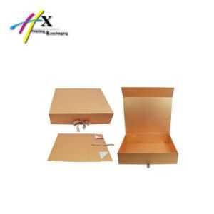 Custom Luxury Logo Gift Packing Folding Box with Ribbon