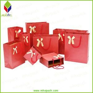 Custom Any Size Jewelry Packaging Paper Gift Bag with Ribbon