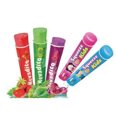 Custom Paper Ice Cream Calippo Tube with Plastic Lid for Ice Pops